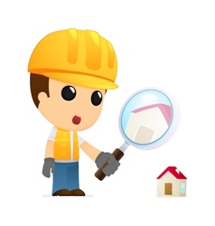 Funny cartoon builder vector image