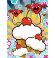 Cherry muffins vector image