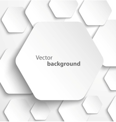 Paper hexagon banner with drop shadows vector image