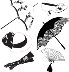 Collection of vintage accessories vector image