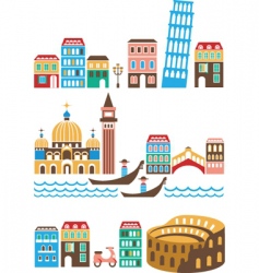 Italy landmarks vector image