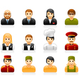 Hotel and restaurant staff icons vector image