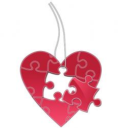 Heart tag vector image