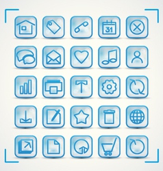 Blue icons vector image