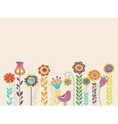 Greeting card with flowers vector image