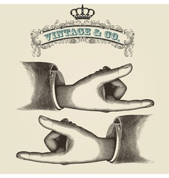 Pointing fingers retro vector image