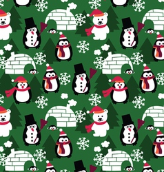 Winter fun seamless background vector image