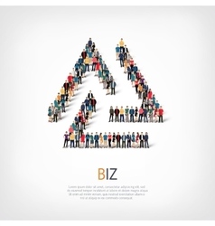Biz people sign 3d vector image