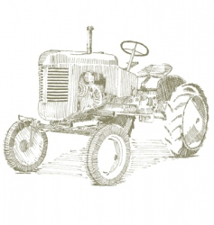 Old tractor vector image