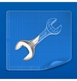 Wrench drawing blueprint vector image