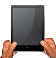 Arms with tablet pc vector image