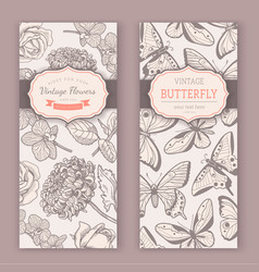Sketch flowers and butterflies Sketch flowers and butterflies vector image