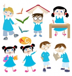 Students cartoon vector image