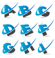 Swoosh alphabet logo set 1 vector image