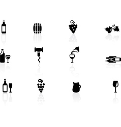 Wine icons vector image