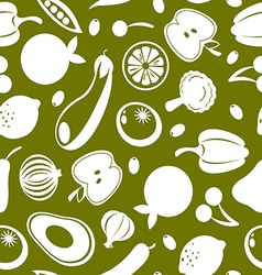 Fruit and vegetables seamless background vector image
