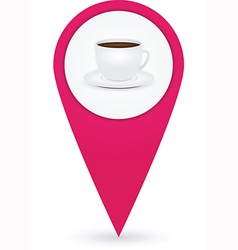GPS marker with cafe icon vector image