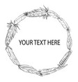 feather wreath black and white vector image