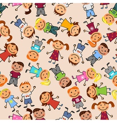 Boys and girls seamless pattern vector image