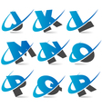 Swoosh alphabet logo set 2 vector image