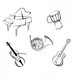 Music instruments vector image