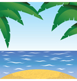 Summertime at the beach with palm vector image