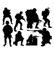 Silhouettes of soldiers vector image