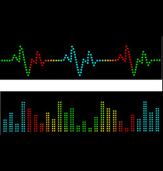 Heart beats and sound waves vector image