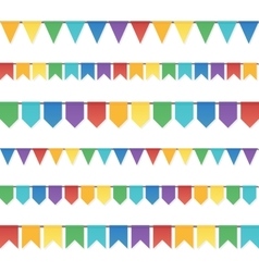 Rainbow colors flat style holiday flags garlands Rainbow colors flat style holiday flags garlands vector image