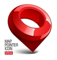 Shiny gloss red Map pointer icon vector image