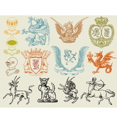 Heraldic set vector image