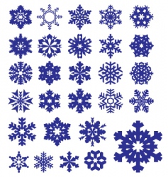 Snowflakes silhouettes collection vector image