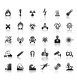 Black symbols danger icons vector image