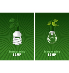 Ecological lightbulbs set concept vector image