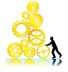 Man with gear vector image
