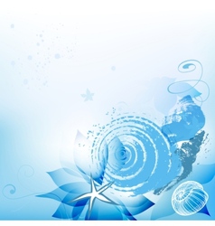 Sea background with shells vector image