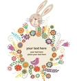 Easter greeting card with bunny vector image