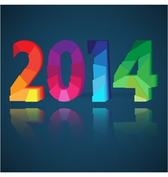 New Year card with origami paper numeral vector image