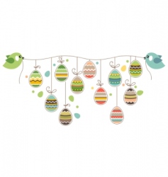 Easter decoration with birds vector image