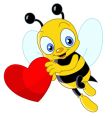 Cute bee Valentine's vector image