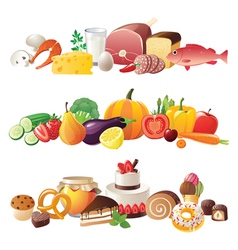 Detailed food borders vector image