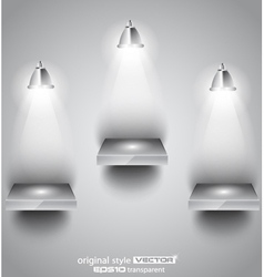 Shelf with spotlights vector image