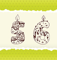 Collection of Birthday Candles 5 and 6 vector image