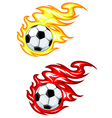 Footballs with flames vector image
