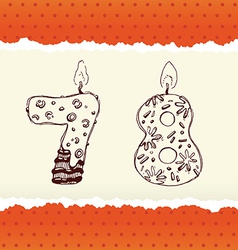 Collection of Birthday Candles 7 and 8 vector image
