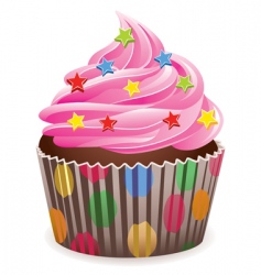 Cupcake with sprinkles vector image