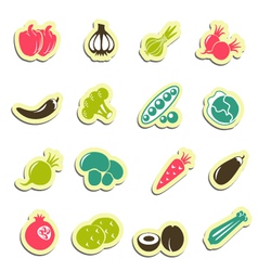 Vegetables icons vector image