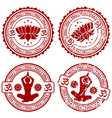Grunge yoga stamps vector image