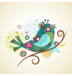 Greeting card with bird vector image