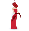 Classy lady in red dress vector image
